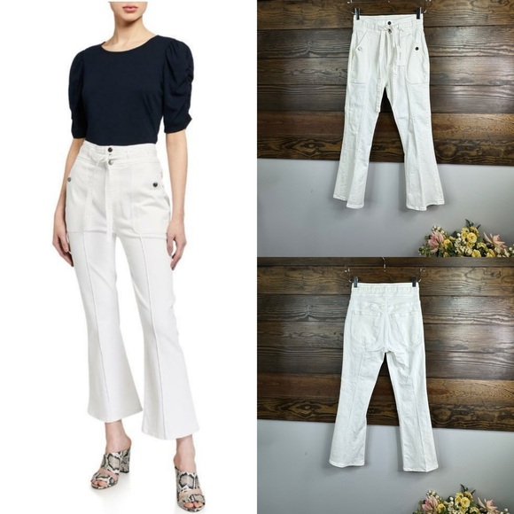 Frame Jeans Flare Double Tie Waist High Rise Size 24 New $245